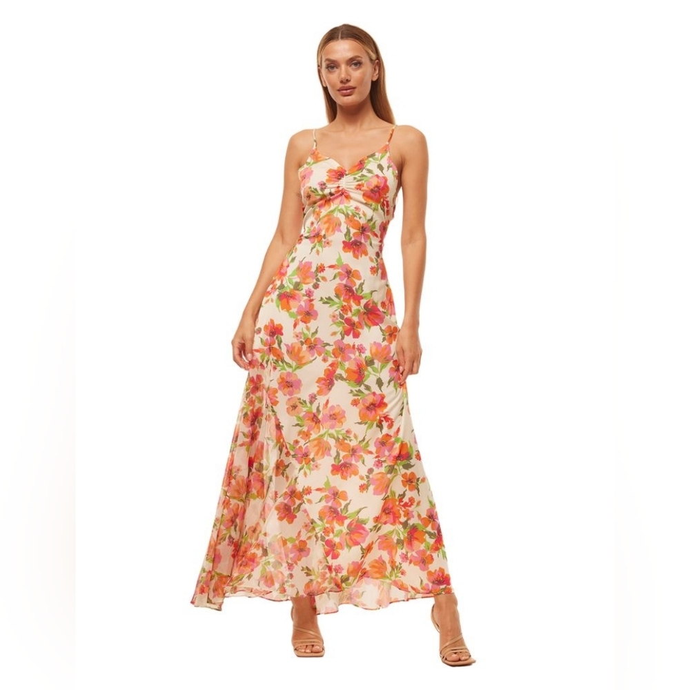 MISA Los Angeles Negine Maxi Dress in Palmarei Blooms Mix S Wedding Party Formal - Picture 4 of 12